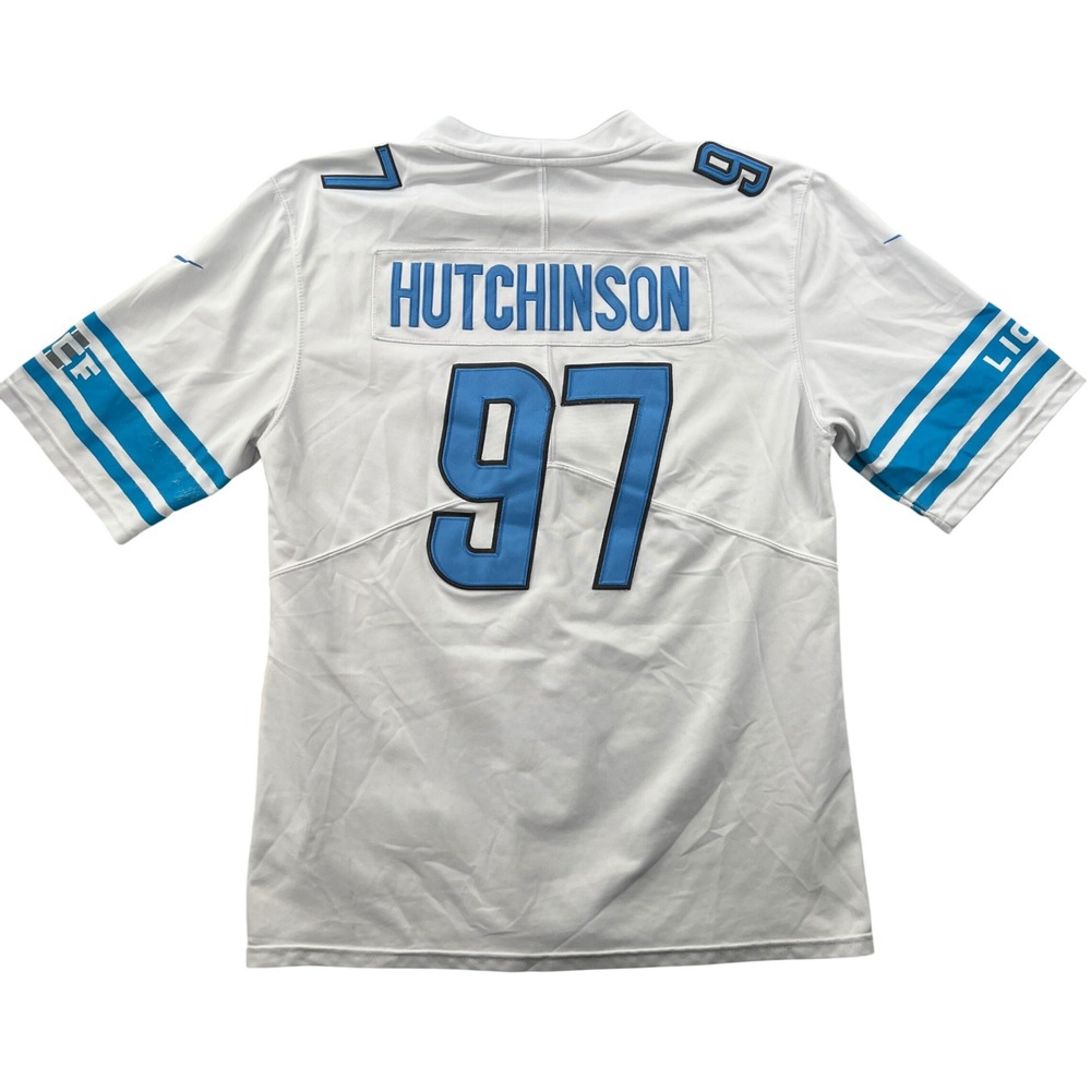 Nike Detroit Lions Hutchinson 97 Jersey Men XL White Football Gameday Stitched